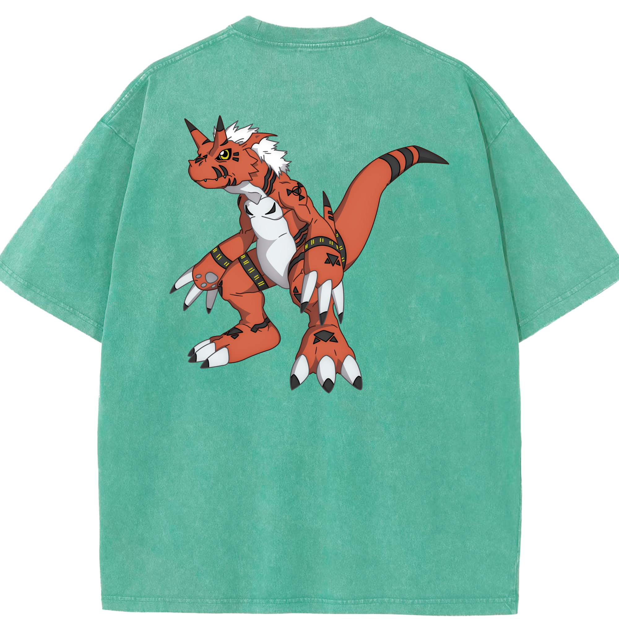（画像用） Digimon デジタルモンスター/デジモン 綿100% ヴィンテージ風 半袖Tシャツ（背面プリント）